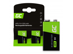 Green Cell Batterie Akku 2x 9V HF9 Ni-MH 250mAh