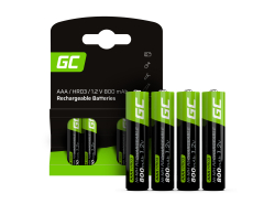 4x Paristot AAA R3 800mAh Ni-MH Ladattavat Akut Green Cell